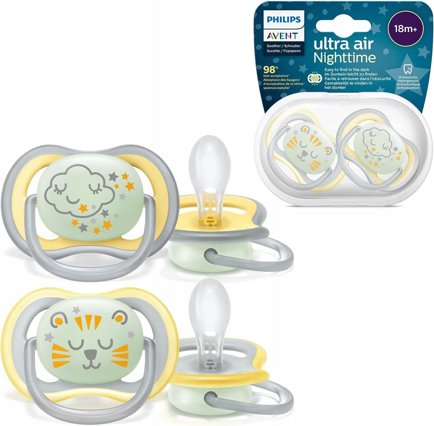 PHILIPS AVENT Ultra Air Night smoczki x 2 18ms+c świecą