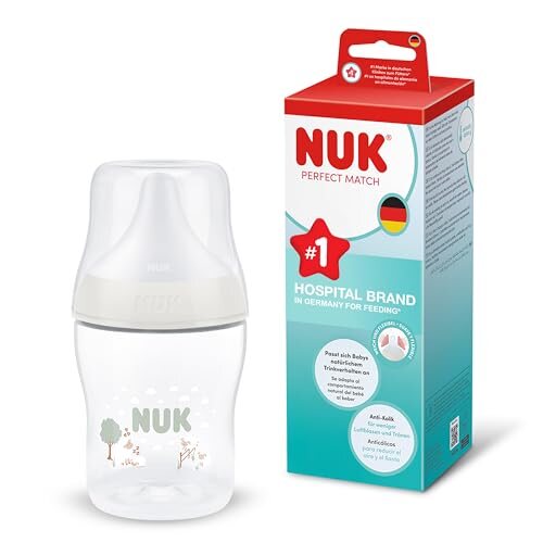 NUK Perfect Match hasfájás elleni cumisüveg, 150 ml, születéstől, bárányok