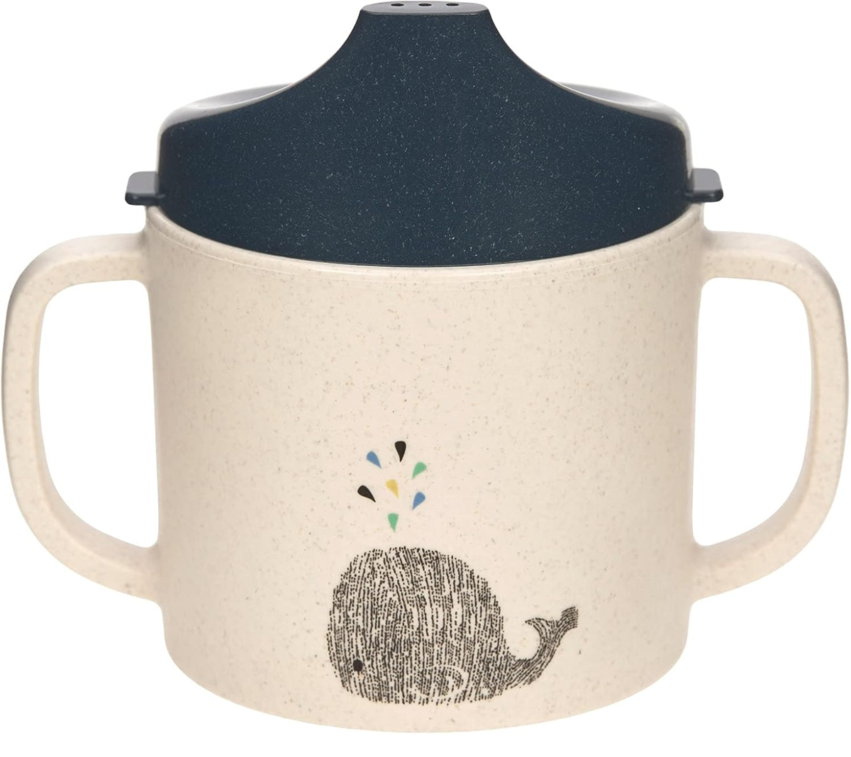 LASSIG Sippy Cup Little Water Whale kubek z ustnikiem 150 ml 6 m+