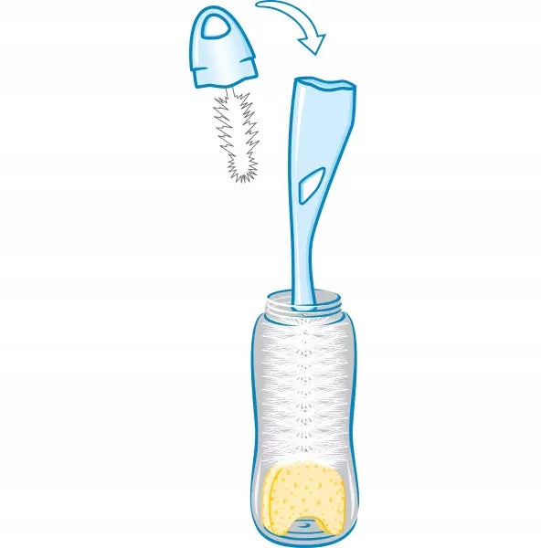 NUK 2 az 1-ben kefe cumisüvegek és cumik tisztításához, 28 cm