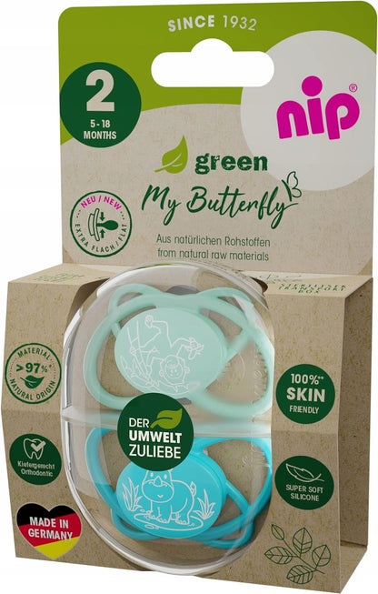 NIP My Butterfly GREEN sucette apaisante x2 5-18mois
