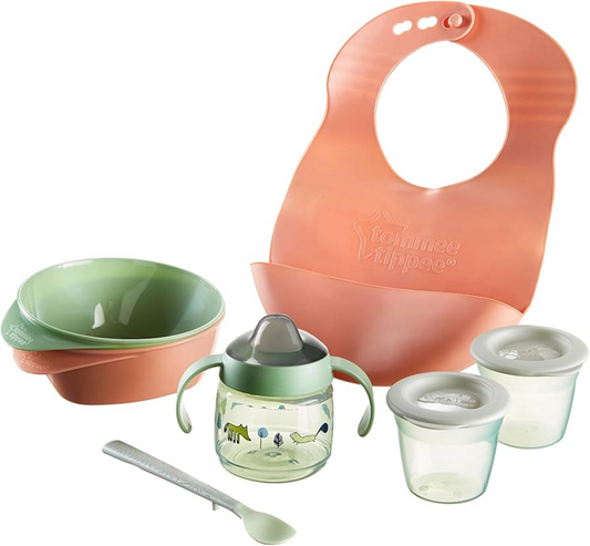 TOMMEE TIPPEE zestaw naczyń i dodatków 8el.