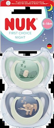 NUK First Choice Night πιπίλες 6-18 μηνών