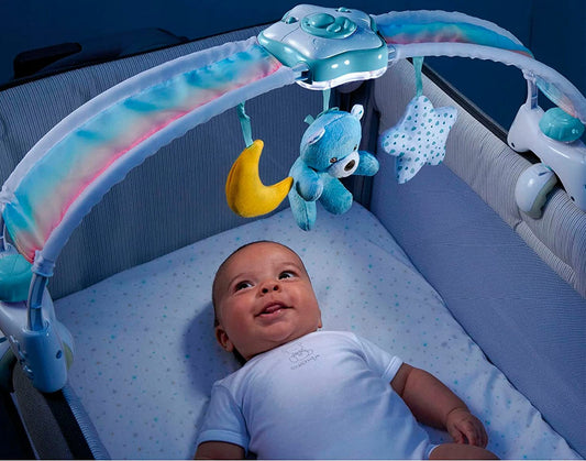 CHICCO Rainbow Sky 2en1 arche de poussette et boîte à musique avec veilleuse
