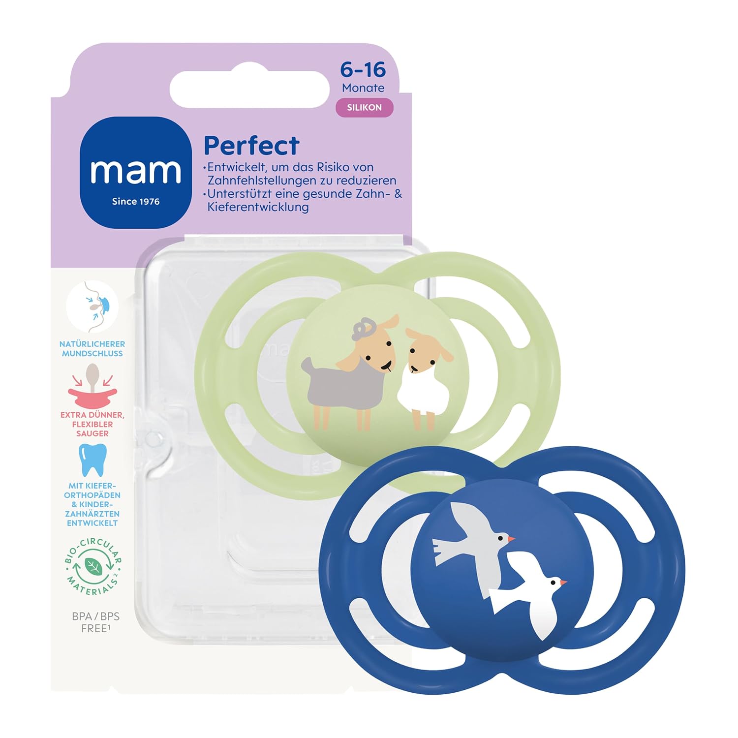 MAM Perfect szilikon cumi 6–16 hó x2