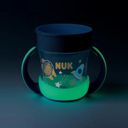 NUK Mini Magic Cup glow-in-the-dark 360° spill-proof cup, 160 ml, 6 m+