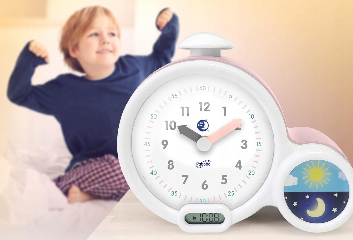 PABOBO Kid'Sleep BUDZIK EDUKACYJNY różowy