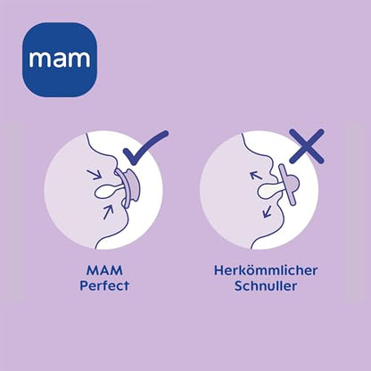 MAM Perfect Day & Night szilikon nyugtató cumi 0-6 hónapos korig, 4 db VILÁGÍTÓ