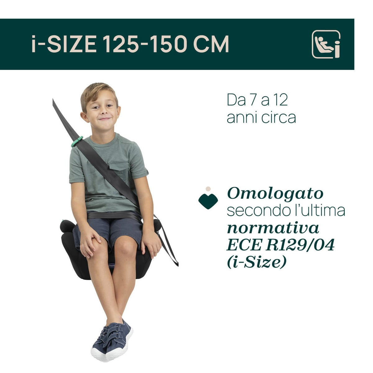 Chicco Quasar i Size — poglądowe zdjęcie dziecka na podstawce samochodowej