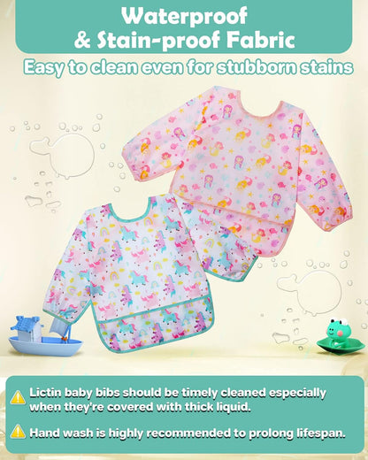 LICTIN śliniaki fartuszki z kieszonką 6-24 m  x3