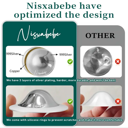 silver nipple shields x2 purity 999