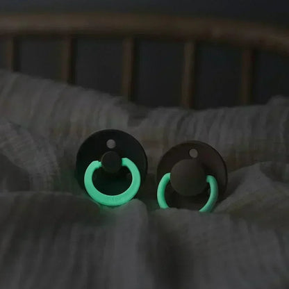 BIBS Colour Glow Natural Rubber Pacifier, Glow-in-the-Dark, 0-6m