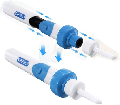 C-EARSear wax remover2 tips, plastic case and cleaning brush includedcolour white and bluelength 13 cmbattery