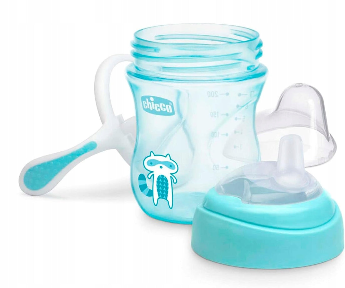 CHICCO Transition Cup cseppmentes itatópohár szívószállal és fogantyúkkal 200 ml 4 hónap+