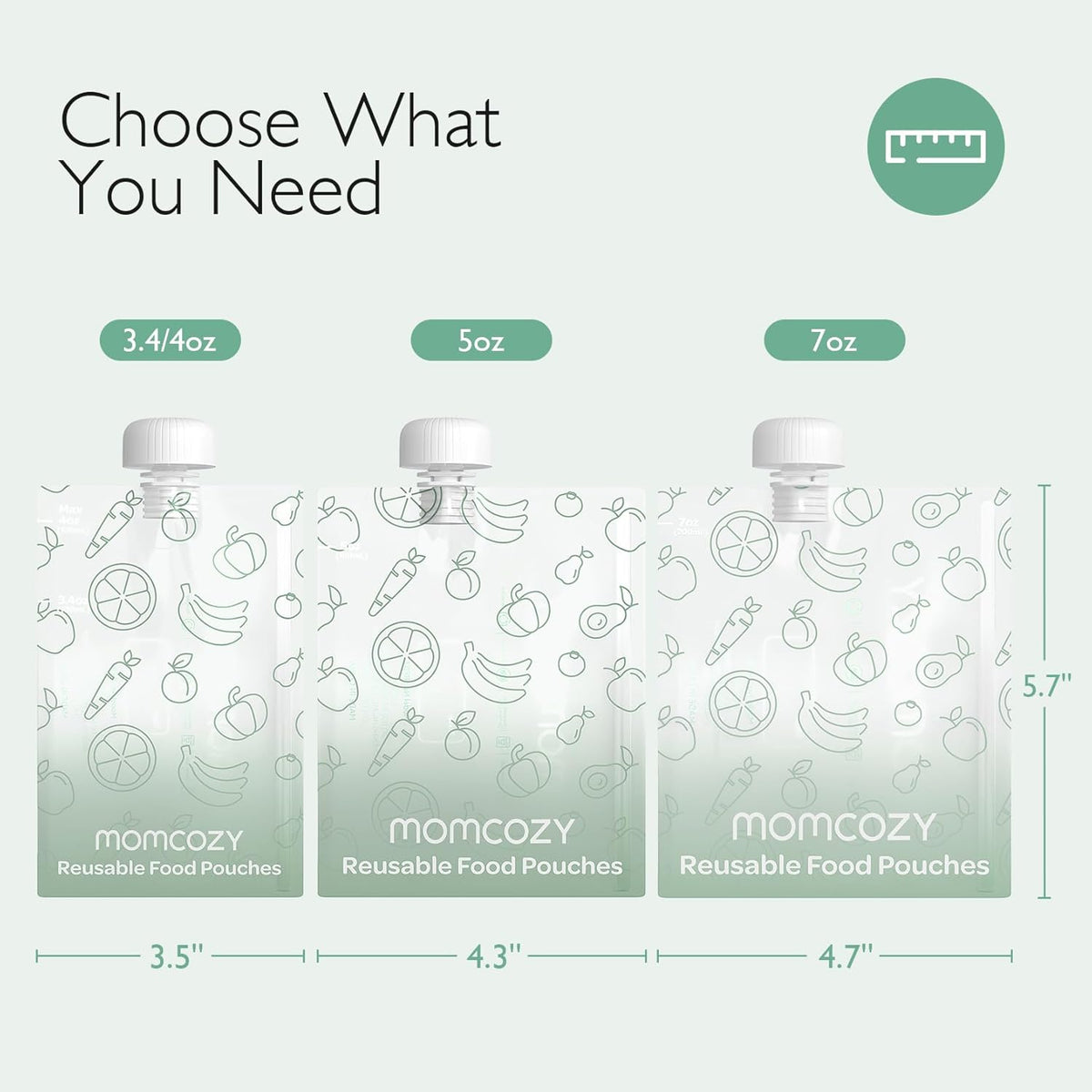 MOMCOZY saszetki tubki na przeciery musy 10szt 200ml