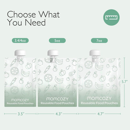 MOMCOZY újratölthető tasak püréhez, 200 ml, 10 db