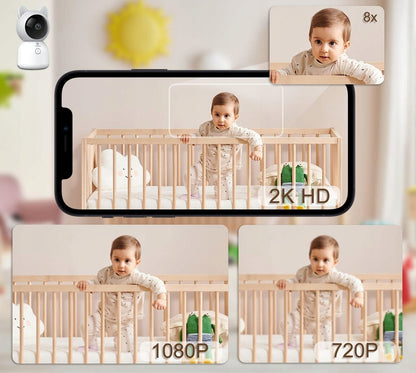 EYRIZON elektronische nanny met afstandsbediening 5" 2K HD + app