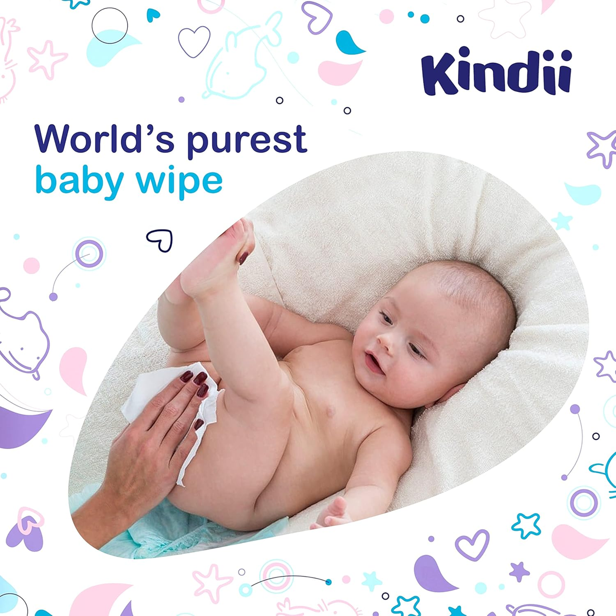 KINDII Pure Water 99 vízzel átitatott nedves törlőkendő 60 db