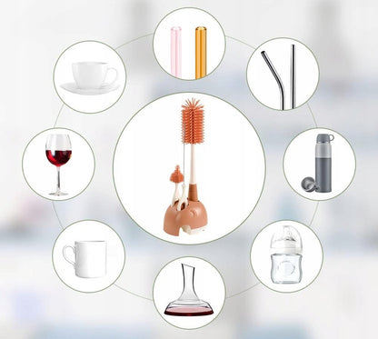 VICLOON 3in1brushes for cleaning bottles, teats and strawscolour carameldimensions of the items are given in