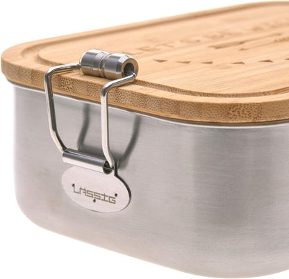 LASSIG Garden Explorer boîte à déjeuner en acier et bambou 12,7 x 17,5 cm