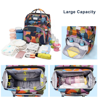 SNDMOR sac à dos pour poussette avec accessoires et lit de voyage