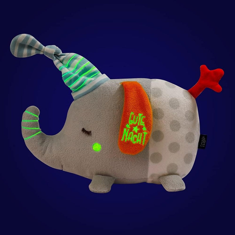 FEHN doudou avec veilleuse 4 couleurs et broderie lumineuse ÉLÉPHANT