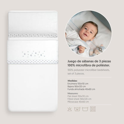 INTERBABY komplet pościeli do łóżeczka 60x120 cm Coralina