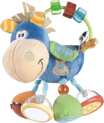 PLAYGRO Clip Clop jouet sensoriel avec hochet, miroir, poignée