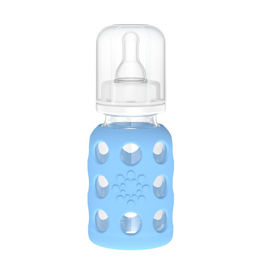 LifeFactory üveg cumisüveg tokban 120 ml 3 hónap+ cumifej 1