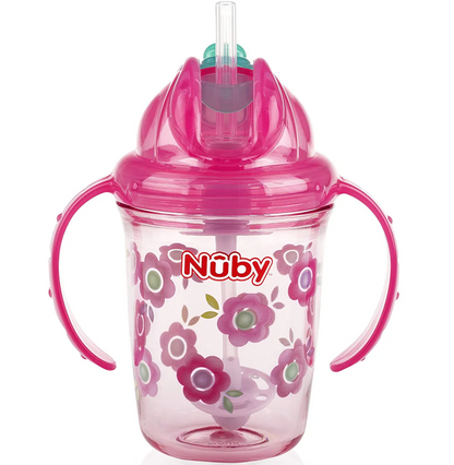 NUBY Flip-it Cup cseppmentes szívószálas pohár 12 hónap+ 240 ml