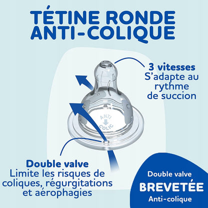 DODIE antikólikus cumisüveg 270 ml 0–6 hónap