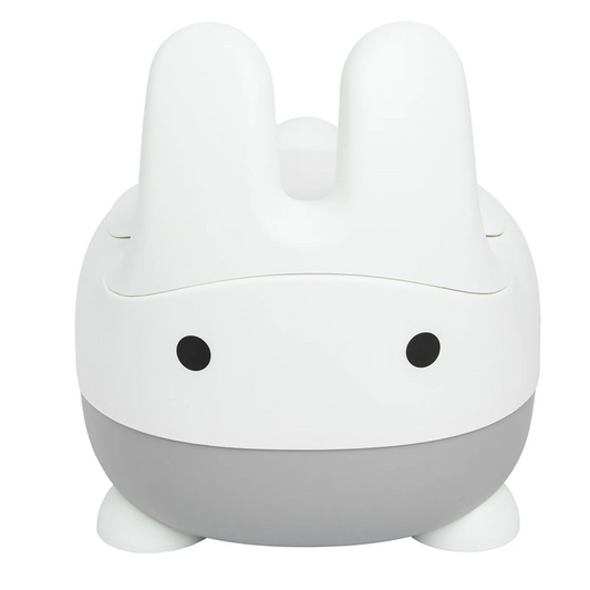 potty with removable insert and lid white and grey color