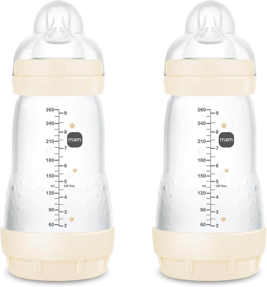 MAM Easy Start butelka antykolkowa 260ml 2m+ x2, zestaw 2 butelek antykolkowych dla niemowląt