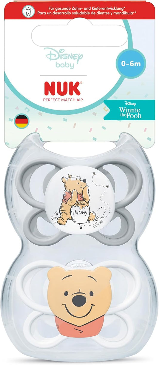 NUK Micimackó Air szilikon nyugtatócumi, 0–6 hó, x2
