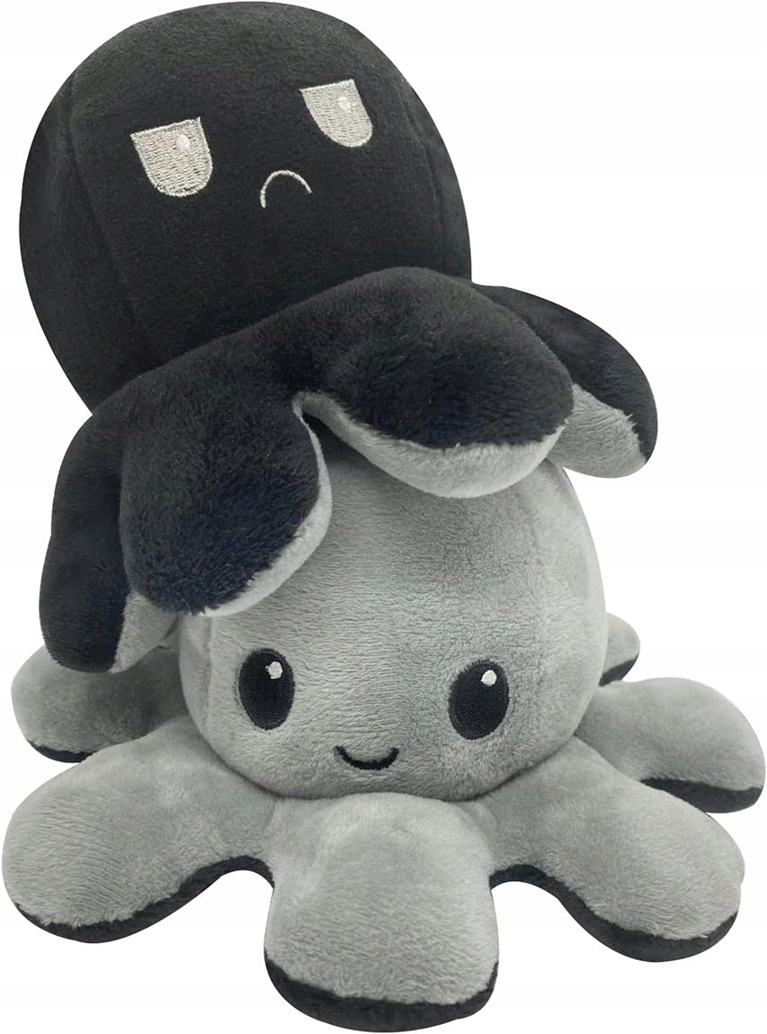 TeeTurtle omkeerbare dubbelzijdige knuffeloctopus 8 x 18 cm