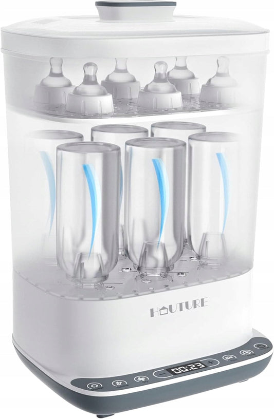 HAUTURE Sterilisator und Trockner Dampfgarer 11 Flaschen 2 Minuten