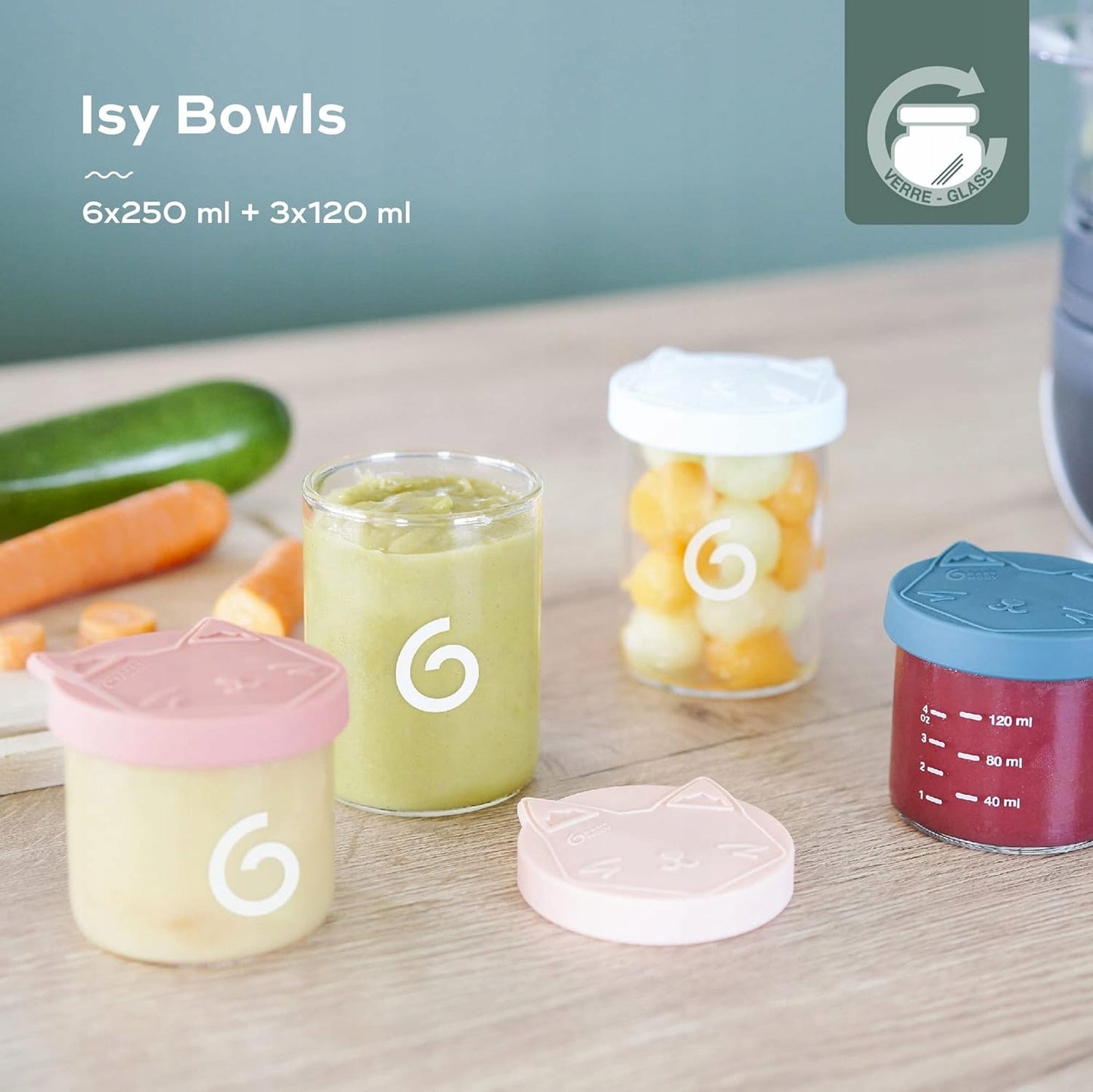 BABYMOOV ISY BOWLS üvegtárolók 6x250 3x120