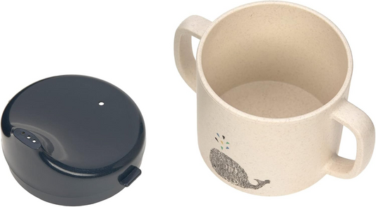 LASSIG Sippy Cup Little Water Whale itatópohár 150 ml, 6 hónapos kortól