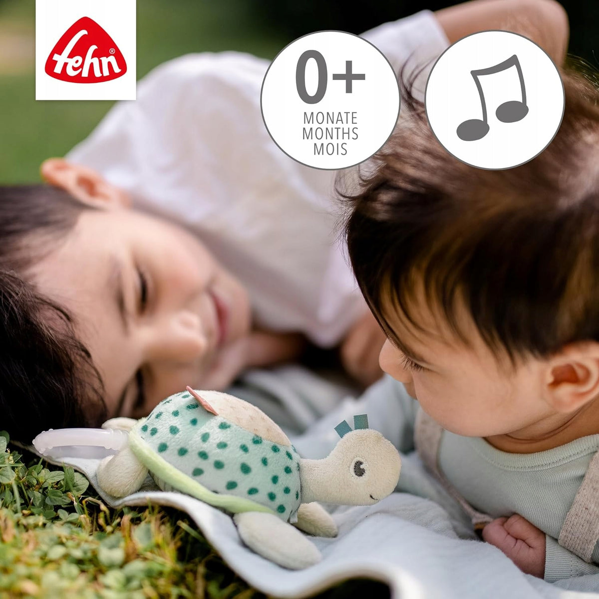 FEHN jucărie de pluș cu carusel muzical BROASCĂ 16 cm