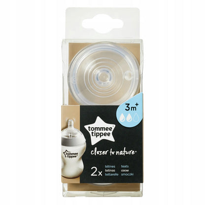 TOMMEE TIPPEE dudlík na láhev CLOSER TO NATURE 3m+ x2