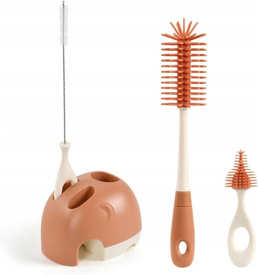 VICLOON 3 az 1-ben szilikon cumisüveg, cumi és szívószál tisztító kefe 32 cm