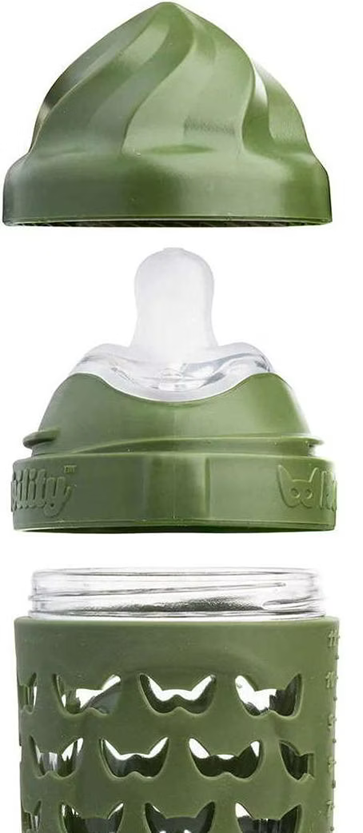 HEROBILITY Hero Eco Glasflasche mit Hülle 200 ml 6 m+ Sauger M