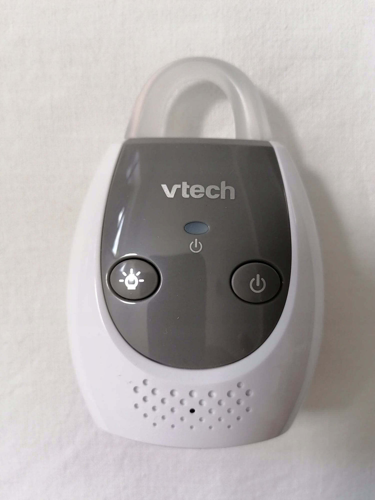 VTECH BM1100 cyfrowa niania elektroniczna DECT, szara jednostka rodzica z przyciskami i wskaźnikiem