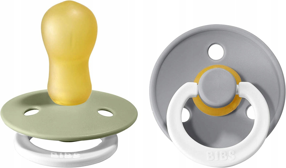 BIBS COLOUR GLOW sucettes apaisantes 2-pack caoutchouc 18 mois+ LUMINEUSES