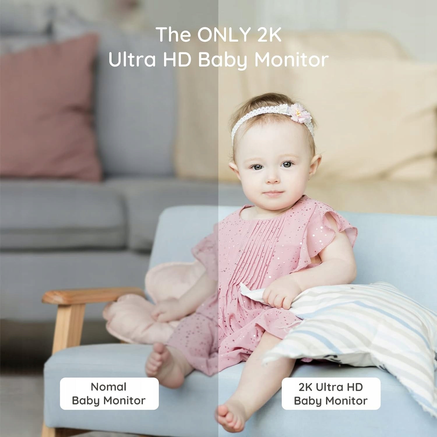 Cameră video pentru bebeluși SIMSHINE Baby Pro 2K FHD + suport