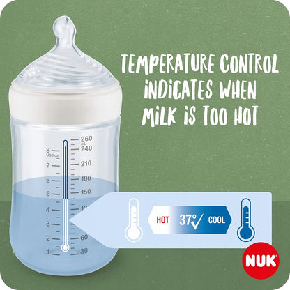NUK for Nature lot de 2 biberons + tétine contrôle de température