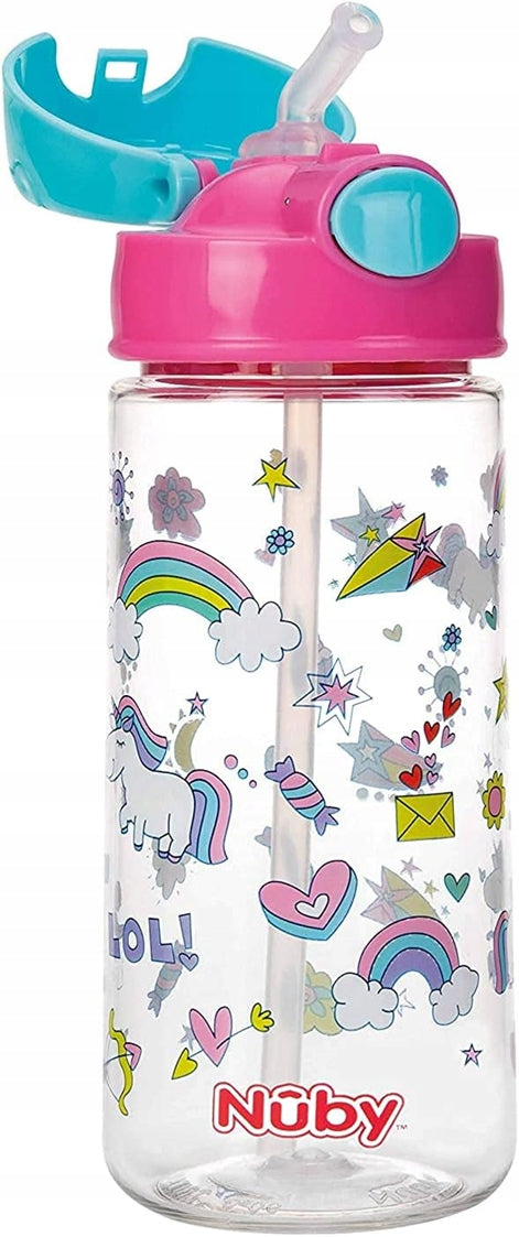 NUBY Straw Cup Tritan kulacs szívószállal, 4 hónapos kortól, 540 ml