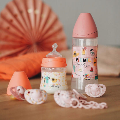 SUAVINEX biberon cu tetină din latex mărimea 2 6 luni+ 360 ml PICNIC PARTY
