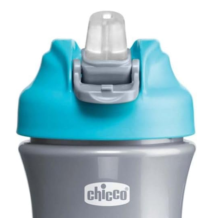 CHICCO Pop-up Cup auslaufsicherer Becher mit Trinktülle und Strohhalm 350 ml 2 Jahre+