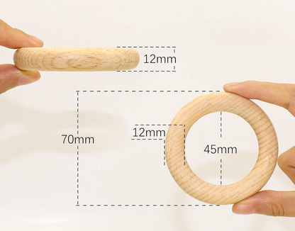 RUBY Kézzel készített, fából készült rágókák 7 cm 8 db